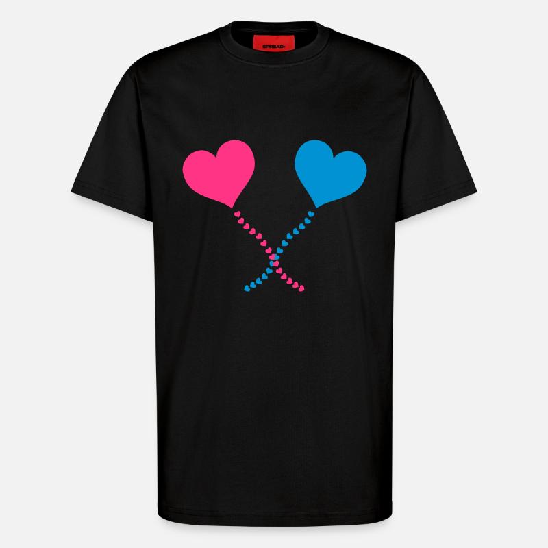herz verbund - T-Shirt - made by SPREAD - SOLID BLACK