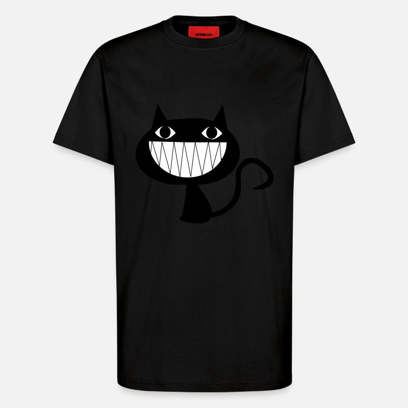 Grinsende Katze - T-Shirt - made by SPREAD - SOLID BLACK