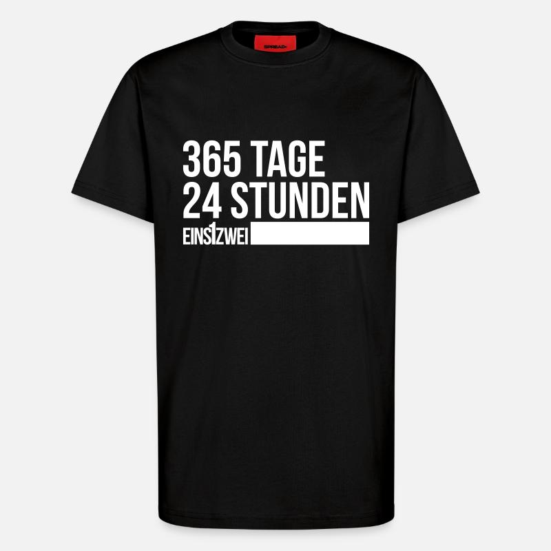 365 - 24 - T-Shirt - made by SPREAD - SOLID BLACK