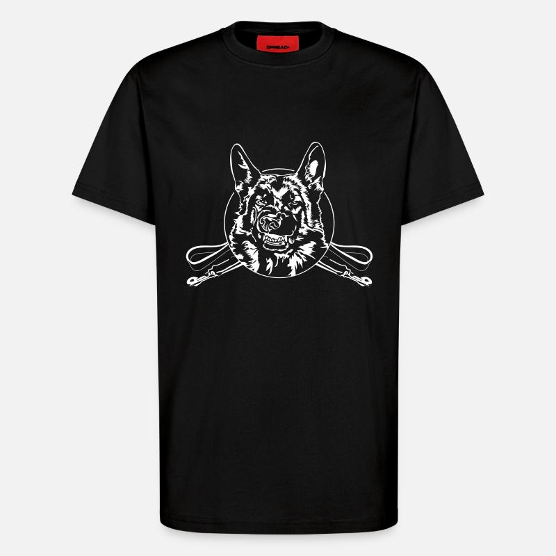 GERMAN SHEPHERD BATH Leash - T-Shirt - made by SPREAD - SOLID BLACK