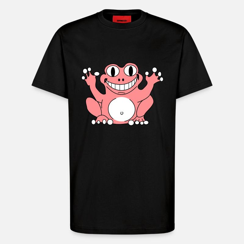Funny frog - T-Shirt - made by SPREAD - SOLID BLACK