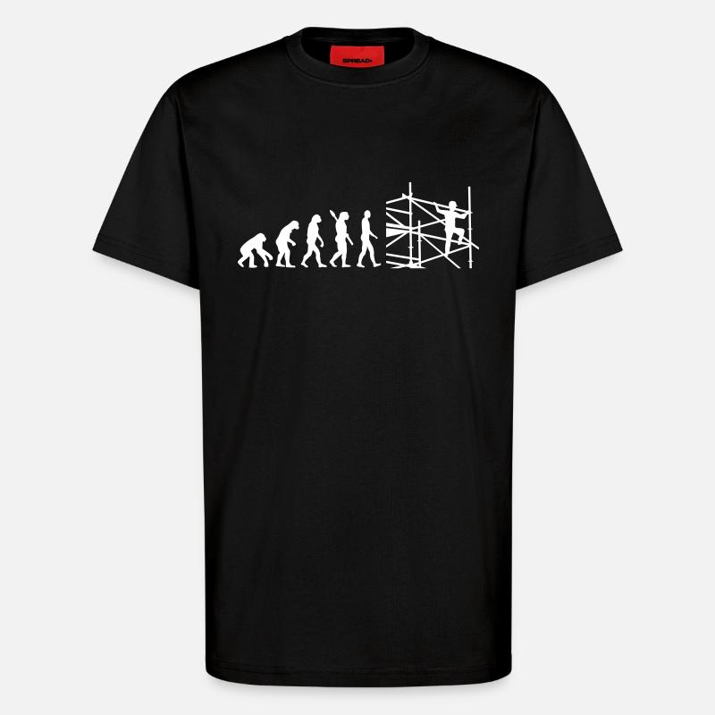 Evolution scaffolder - T-Shirt - made by SPREAD - SOLID BLACK