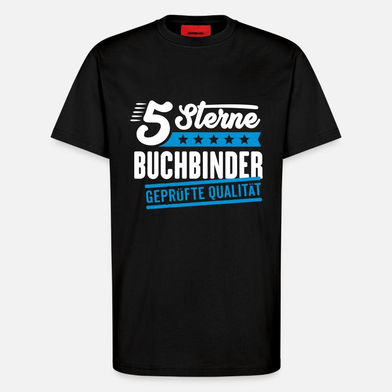 5Sterne Buchbinder - T-Shirt - made by SPREAD - SOLID BLACK