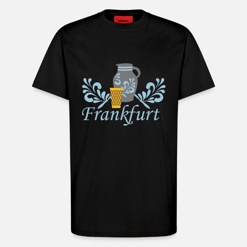 Frankfurt Bembel Geripptes - T-Shirt - made by SPREAD - SOLID BLACK