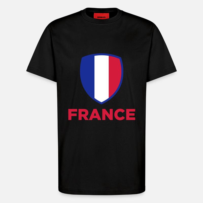 Nationalflagge von Frankfreich - T-Shirt - made by SPREAD - SOLID BLACK