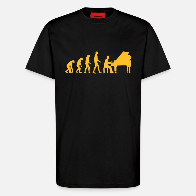 piano evolution - T-shirt bio décontracté fabriqué en UE - SOLID BLACK
