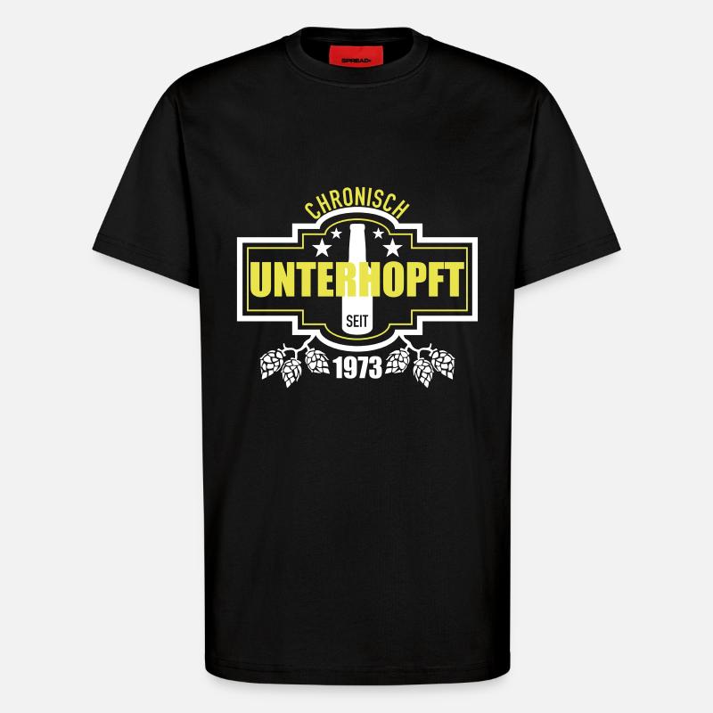 Unterhopft 1973 - T-Shirt - made by SPREAD - SOLID BLACK