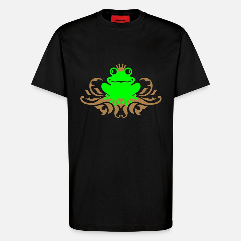 Frosch - König - Schnörkel - T-Shirt - made by SPREAD - SOLID BLACK