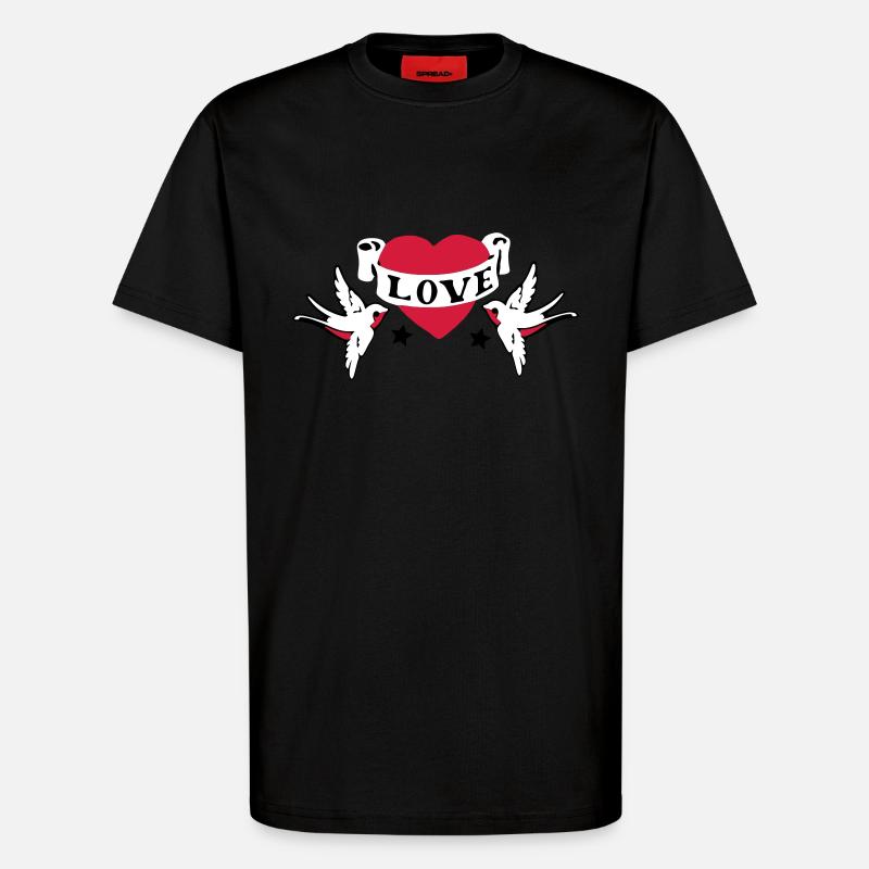 love tattoo - T-Shirt - made by SPREAD - SOLID BLACK