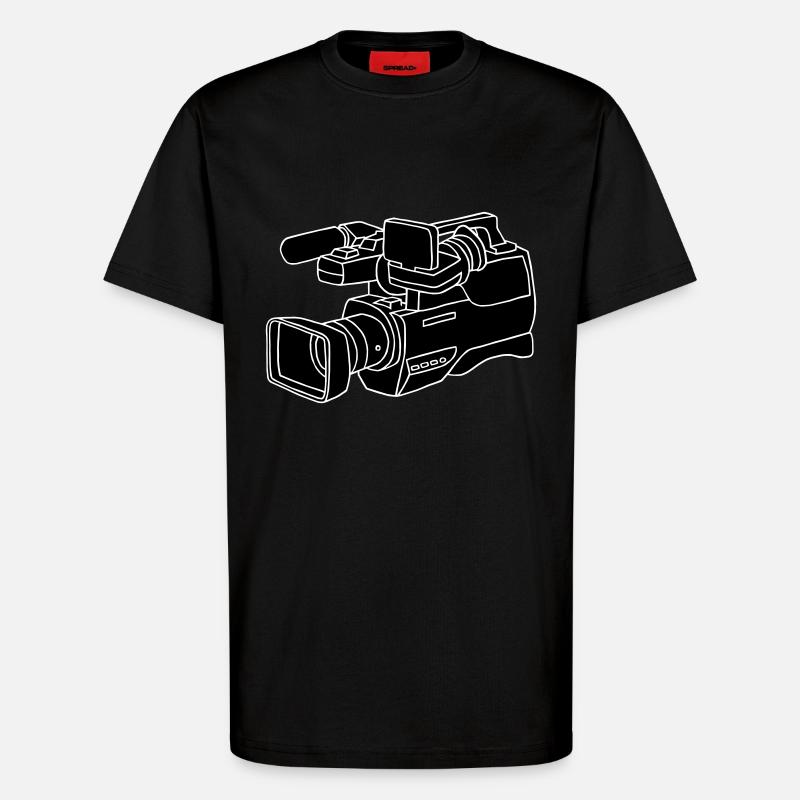 Caméra vidéo 2 - T-shirt bio décontracté fabriqué en UE - SOLID BLACK