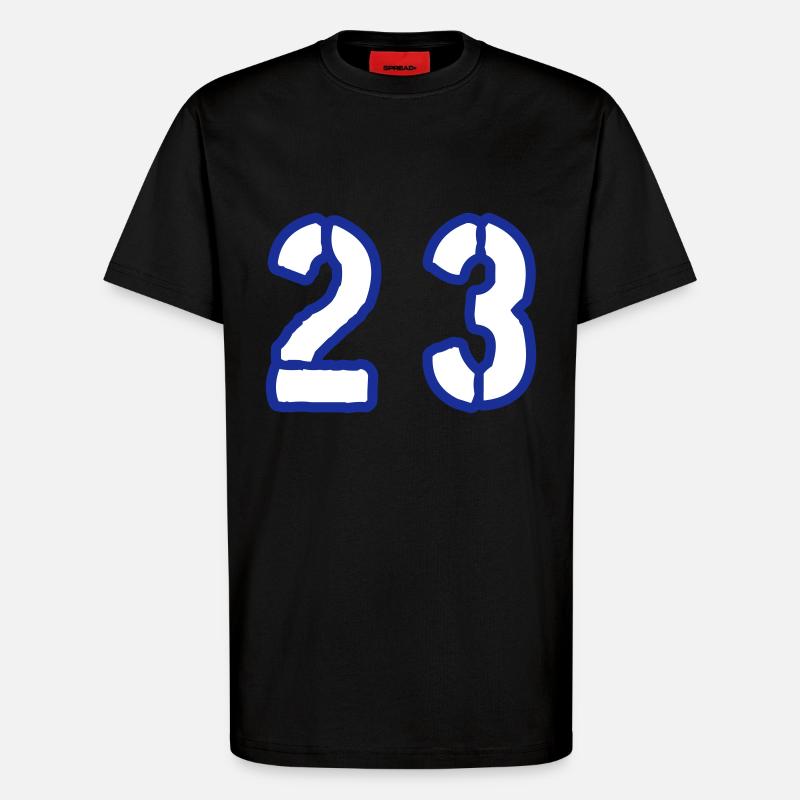 23 Symbole numérique - T-shirt bio décontracté fabriqué en UE - SOLID BLACK