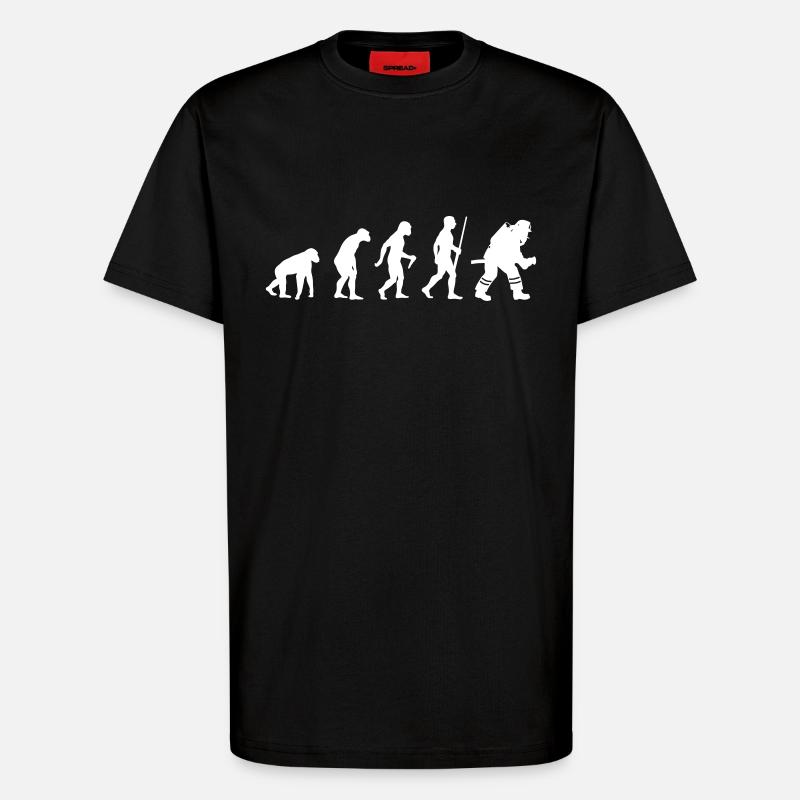 Firefighter Evolution - T-Shirt - made by SPREAD - SOLID BLACK