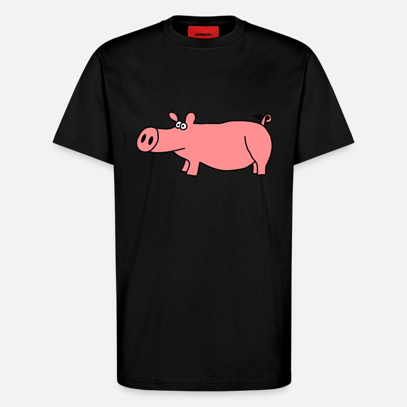 Cochon - T-shirt bio décontracté fabriqué en UE - SOLID BLACK