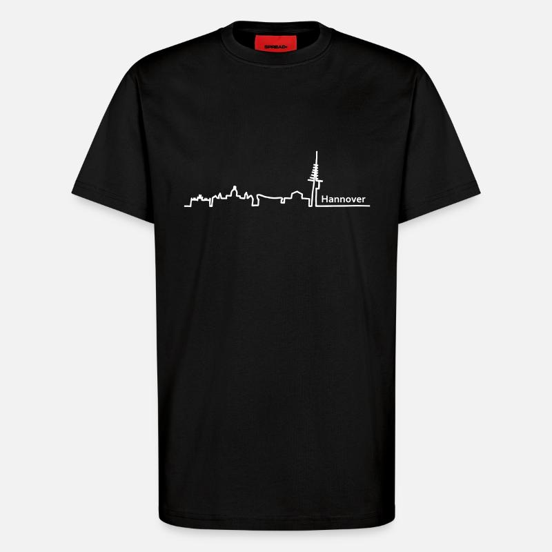 Hannover skyline - T-Shirt - made by SPREAD - SOLID BLACK
