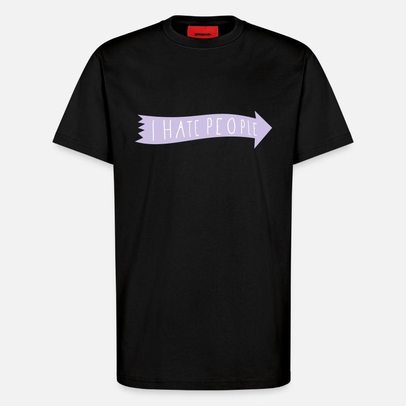I HATE PEOPLE - T-shirt bio décontracté fabriqué en UE - SOLID BLACK