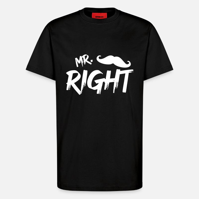 Mr Right mit Bart w - T-Shirt - made by SPREAD - SOLID BLACK