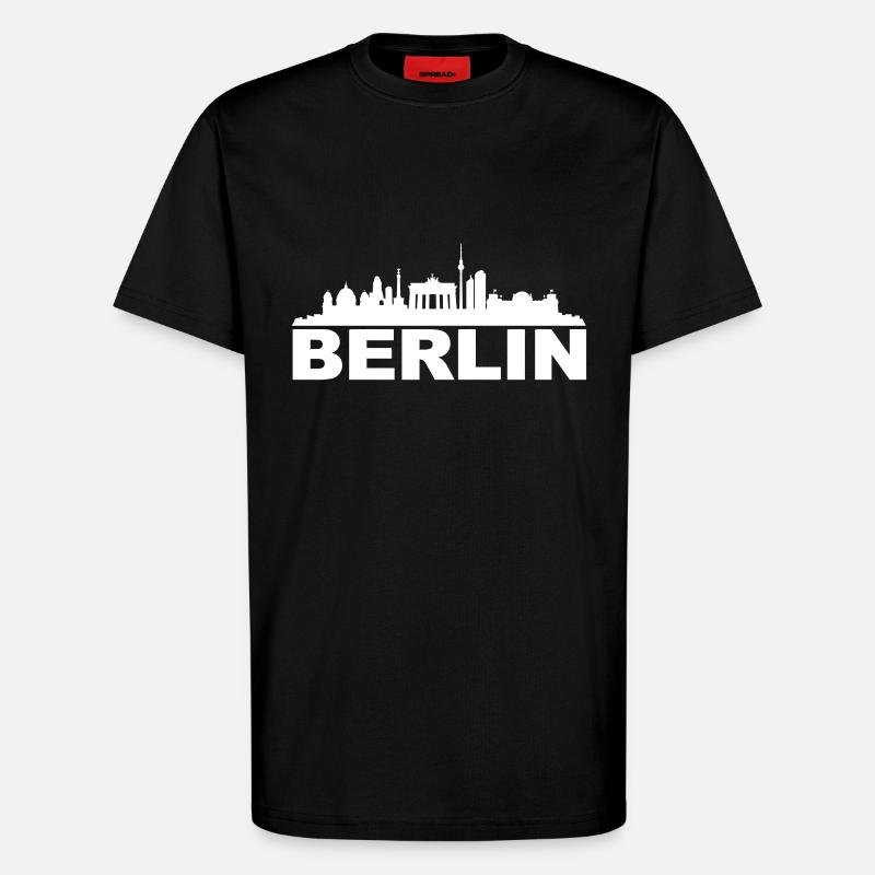 Skyline - Berlin Text - T-Shirt - made by SPREAD - SOLID BLACK