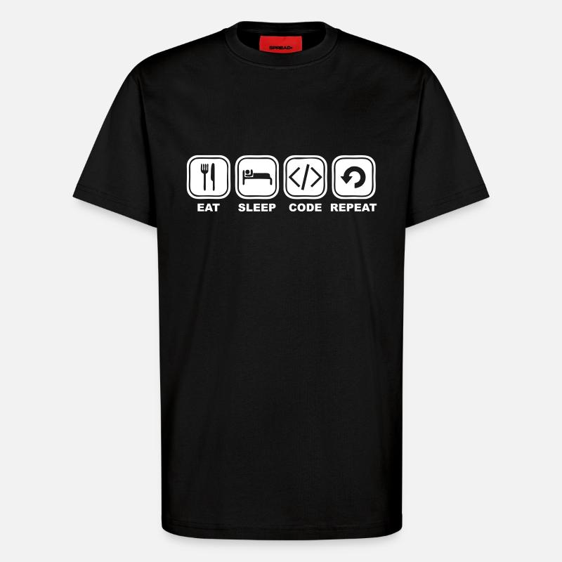 Eat, sleep, Code, Repeat - T-Shirt - made by SPREAD - SOLID BLACK