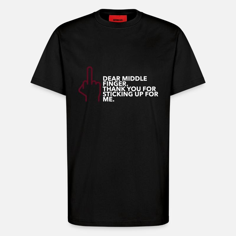 Middle finger - T-Shirt - made by SPREAD - SOLID BLACK
