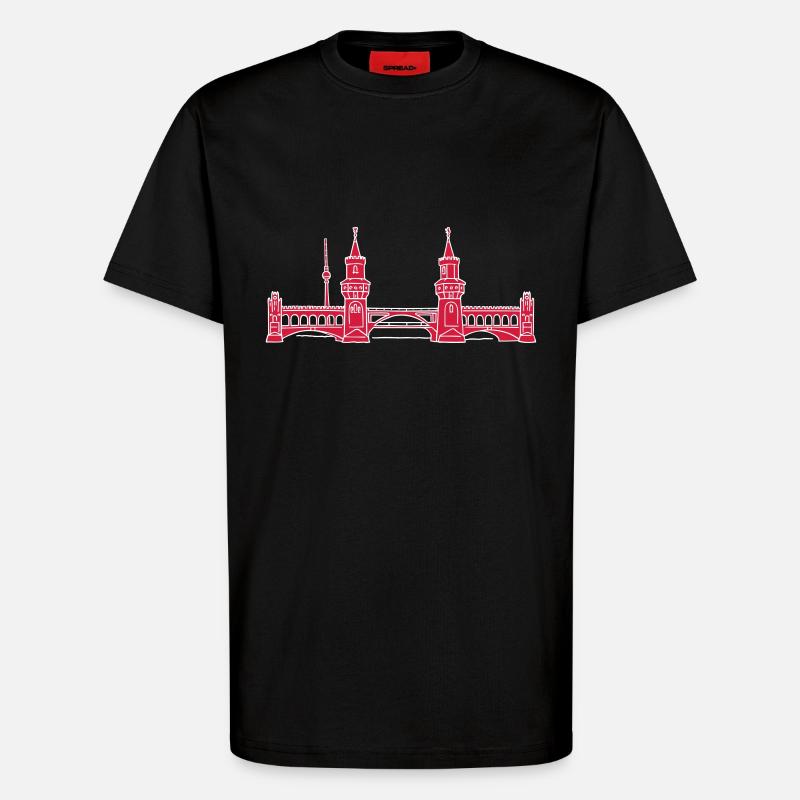 Oberbaumbrücke Berlin 2 - T-Shirt - made by SPREAD - SOLID BLACK