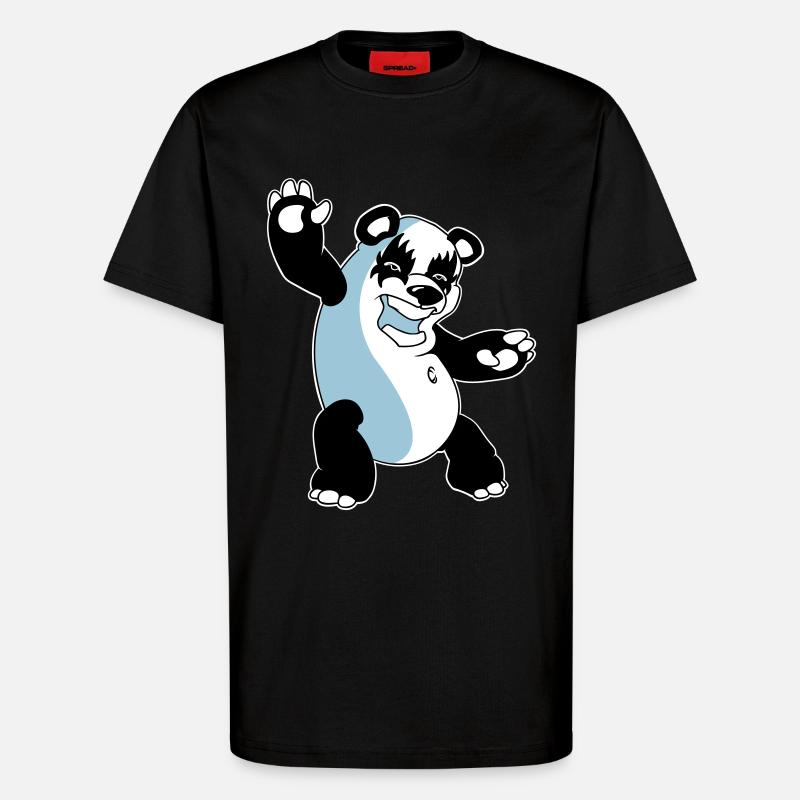 Panda Kiss - T-Shirt - made by SPREAD - SOLID BLACK