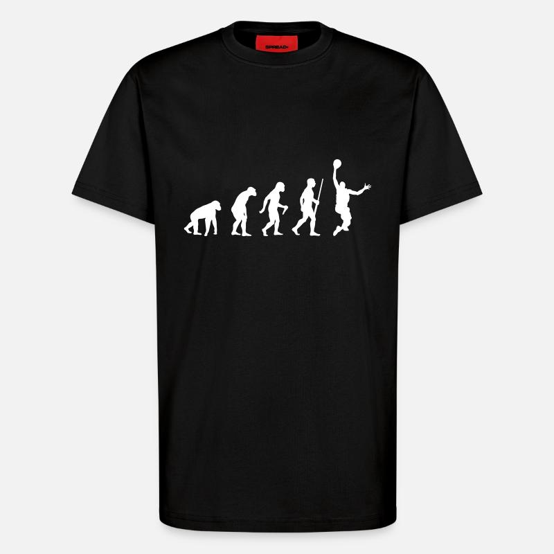 Basketball Evolution - T-Shirt - made by SPREAD - SOLID BLACK