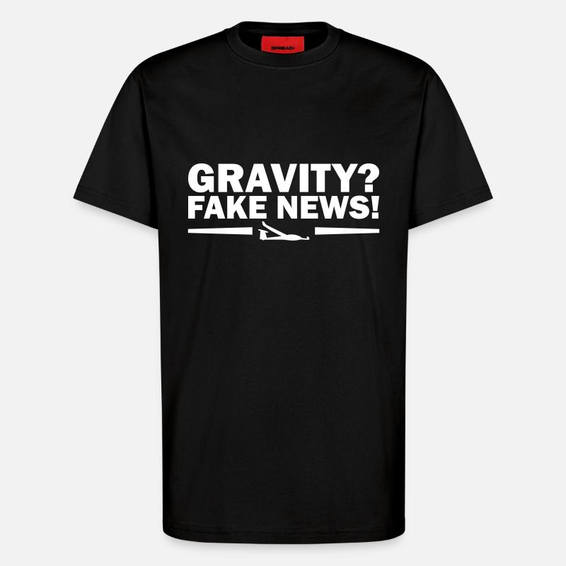 Gravity glider gift funny - T-Shirt - made by SPREAD - SOLID BLACK