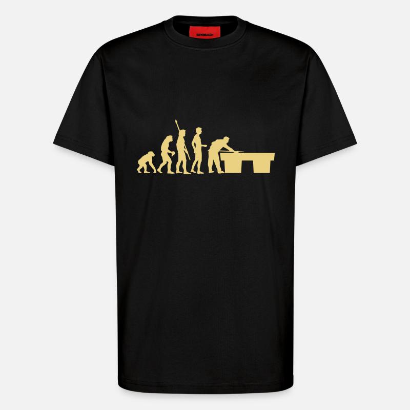 evolution_billard - T-Shirt - made by SPREAD - SOLID BLACK