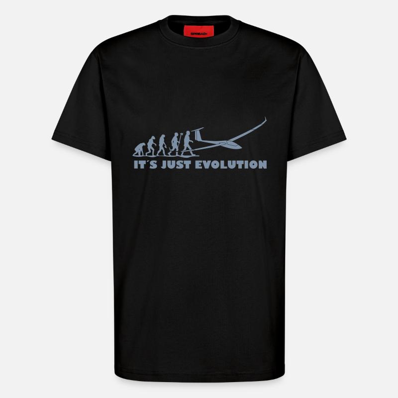 evolution gliding glider pilot - T-Shirt - made by SPREAD - SOLID BLACK