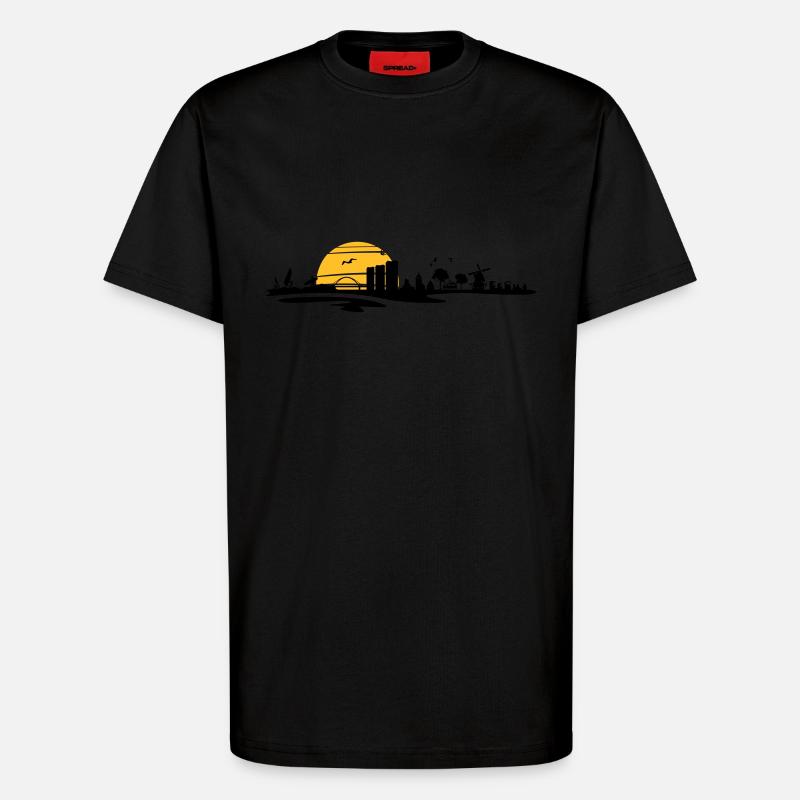 Skyline - Küste Fehmarn - T-Shirt - made by SPREAD - SOLID BLACK