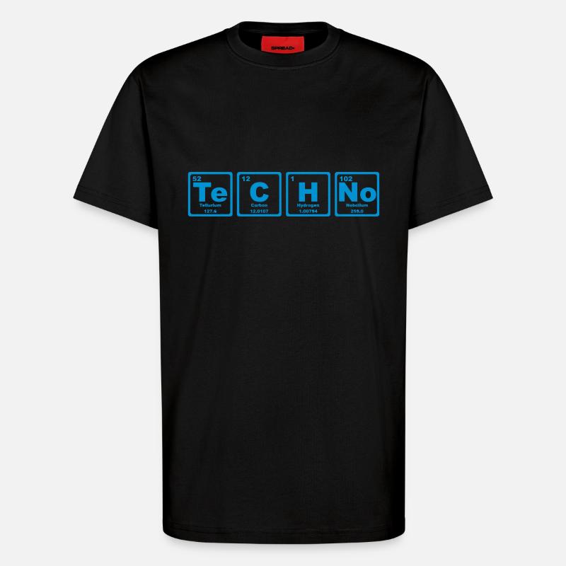 TECHNO PERIODENSYSTEM - T-Shirt - made by SPREAD - SOLID BLACK