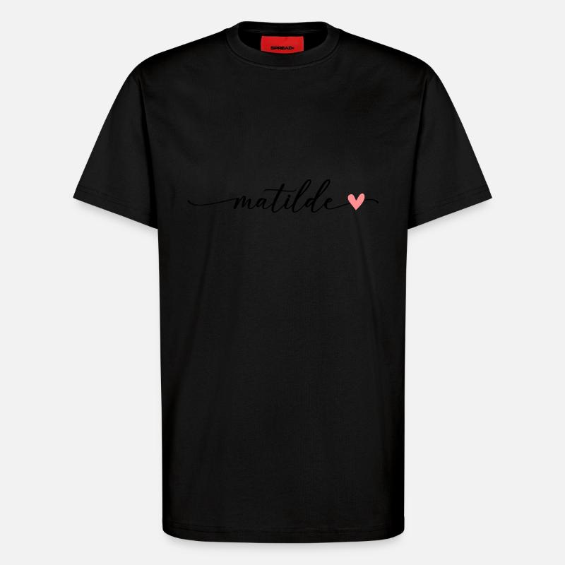 Matilde nom calligraphie Script - T-shirt bio décontracté fabriqué en UE - SOLID BLACK
