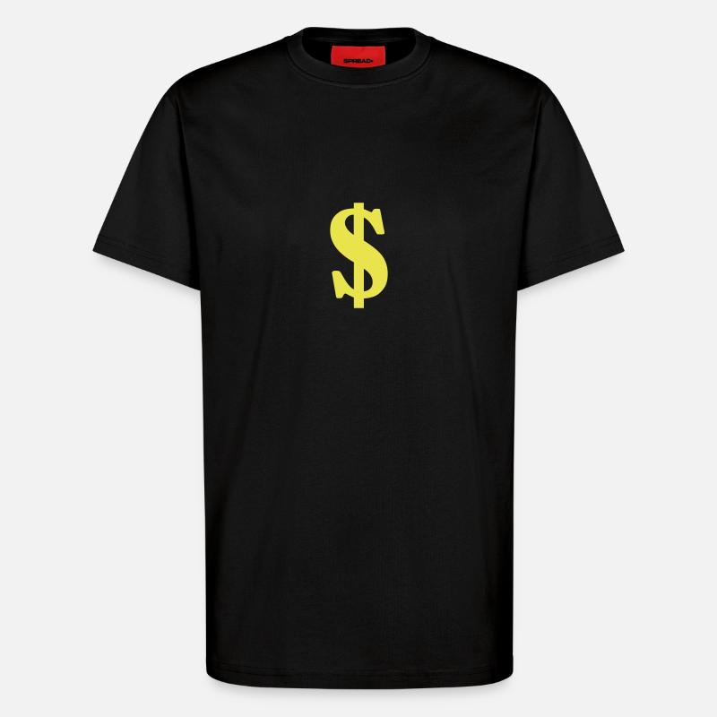 $ dollar cash - T-Shirt - made by SPREAD - SOLID BLACK