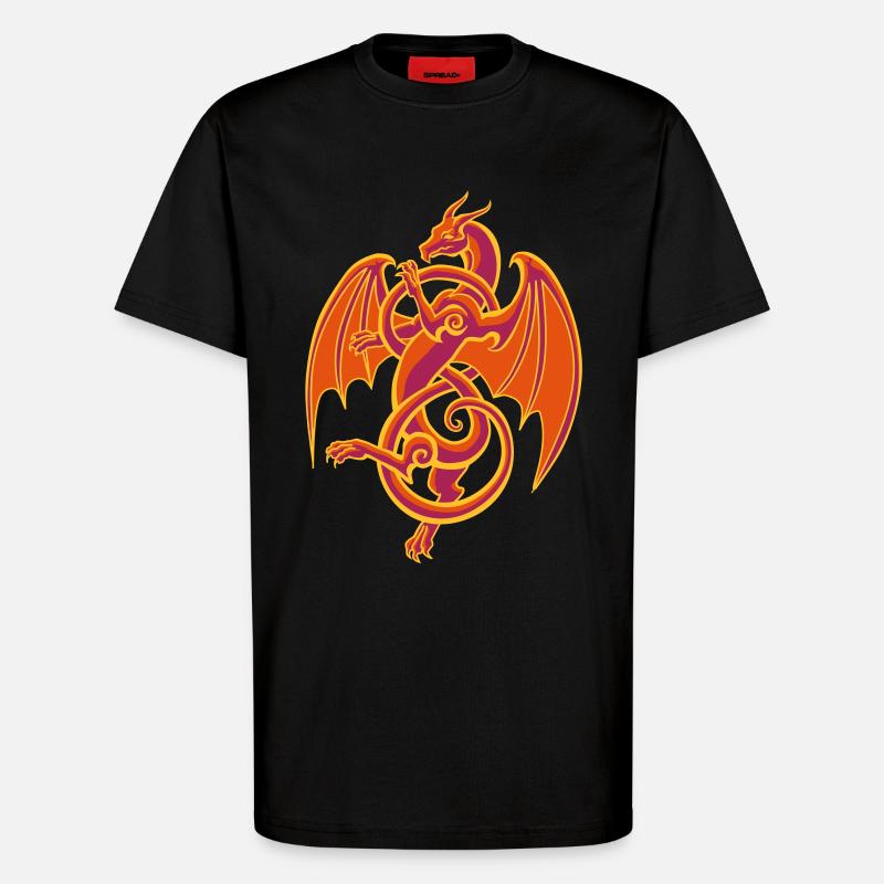 Keltischer Drache - T-Shirt - made by SPREAD - SOLID BLACK