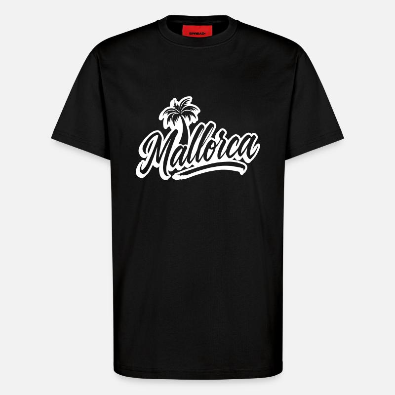 Mallorca Palm Trees - T-Shirt - made by SPREAD - SOLID BLACK