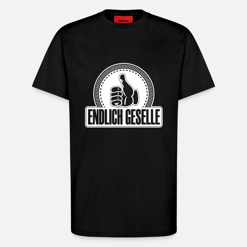 Endlich Geselle Daumen hoch - T-Shirt - made by SPREAD - SOLID BLACK