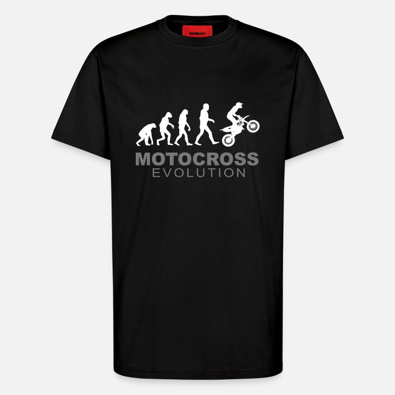 Motocross Evolution - T-Shirt - made by SPREAD - SOLID BLACK