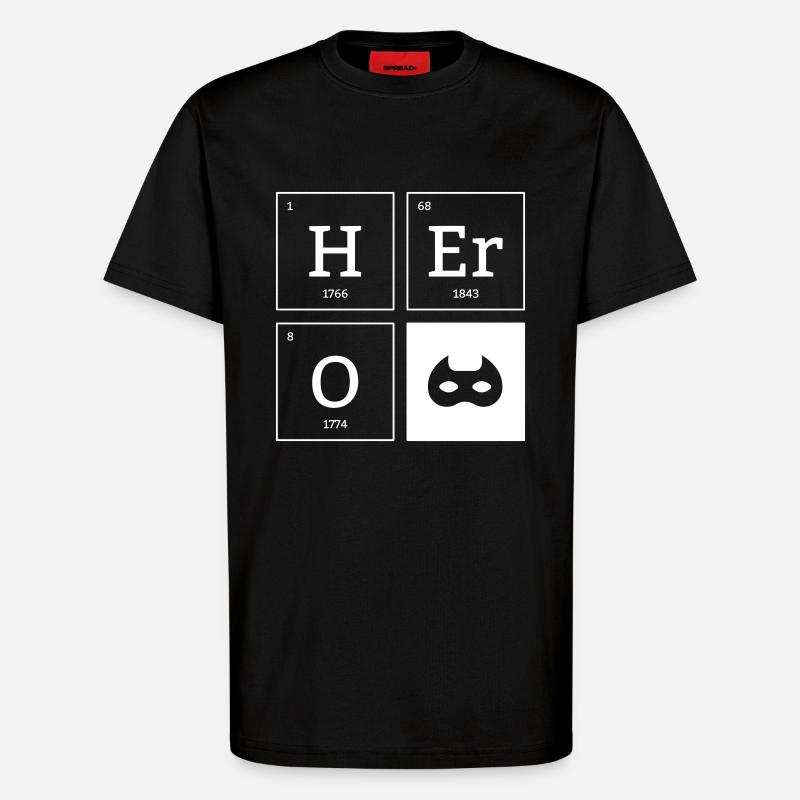 HERO Mask Superhero Elements Cadeau - T-shirt bio décontracté fabriqué en UE - SOLID BLACK