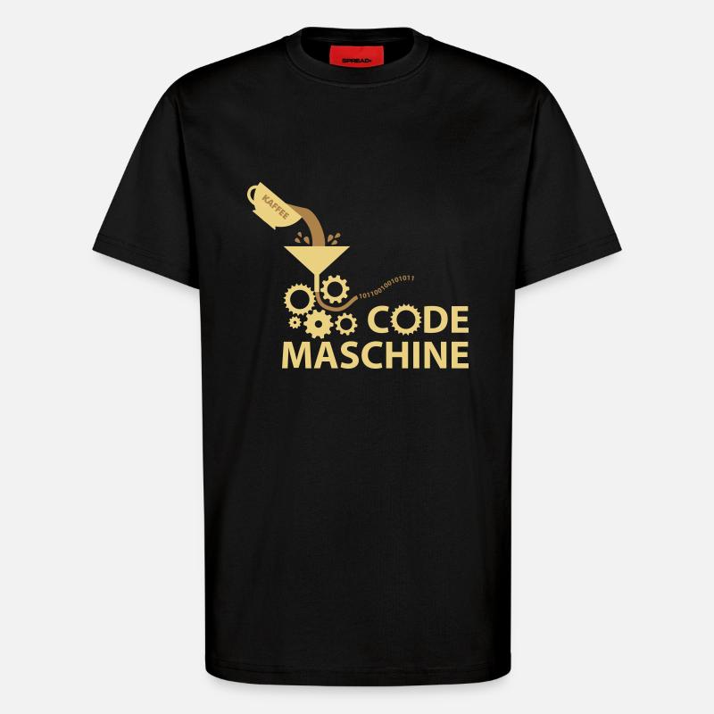 Code machine - T-Shirt - made by SPREAD - SOLID BLACK