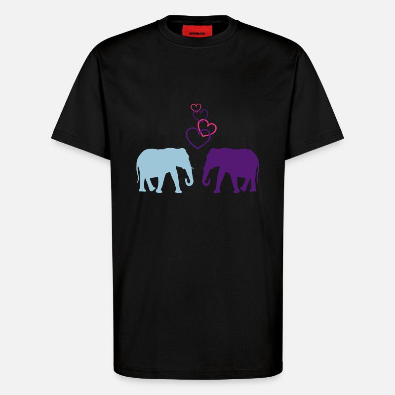 Elephant Love 01 - T-Shirt - made by SPREAD - SOLID BLACK