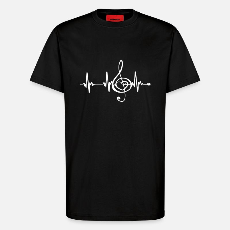Herzfrequenz Musik - T-Shirt - made by SPREAD - SOLID BLACK