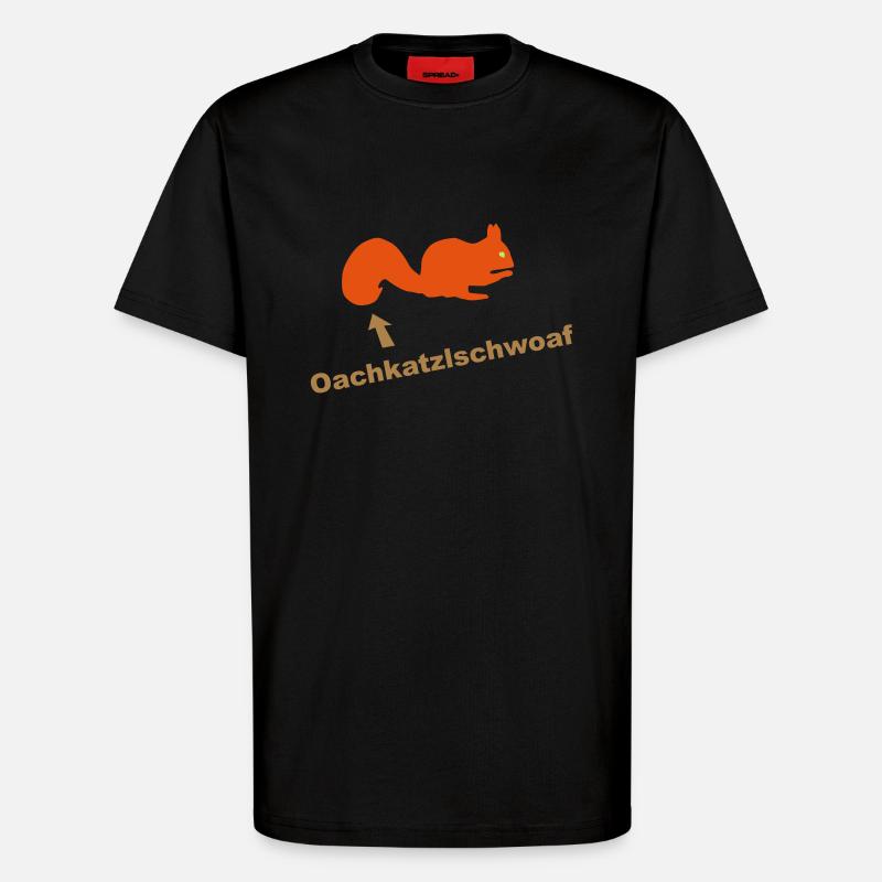 Oachkatzlschwoaf Eichhörnchen - T-Shirt - made by SPREAD - SOLID BLACK