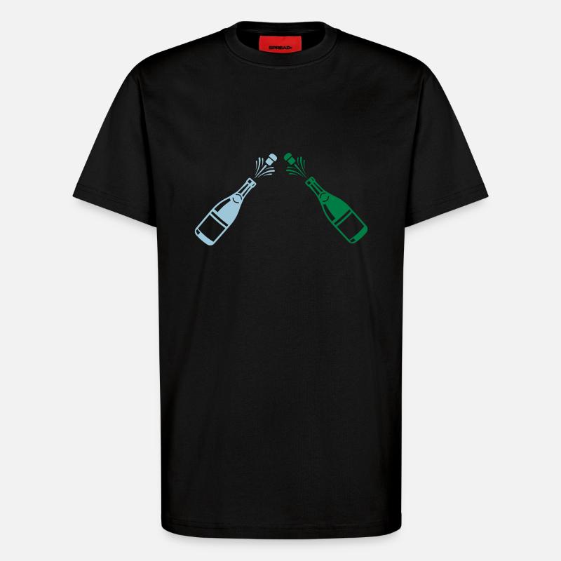 Champangner - T-Shirt - made by SPREAD - SOLID BLACK