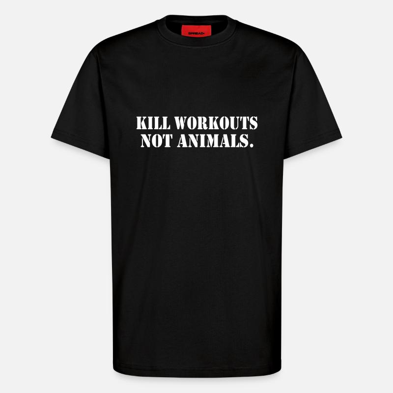 KILL EXERCICES SANS ANIMAUX - T-shirt bio décontracté fabriqué en UE - SOLID BLACK