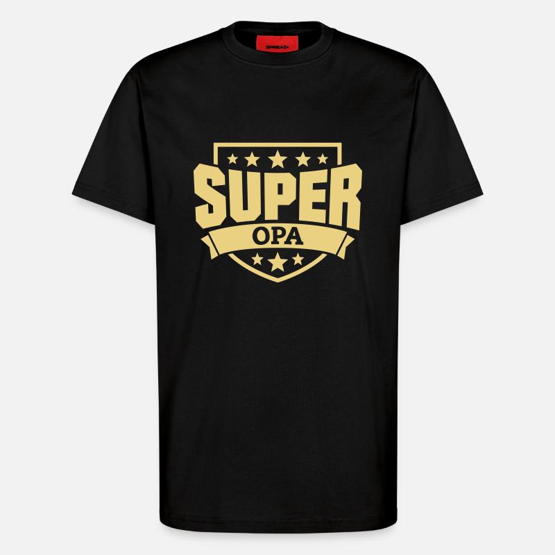 Super Opa - T-Shirt - made by SPREAD - SOLID BLACK