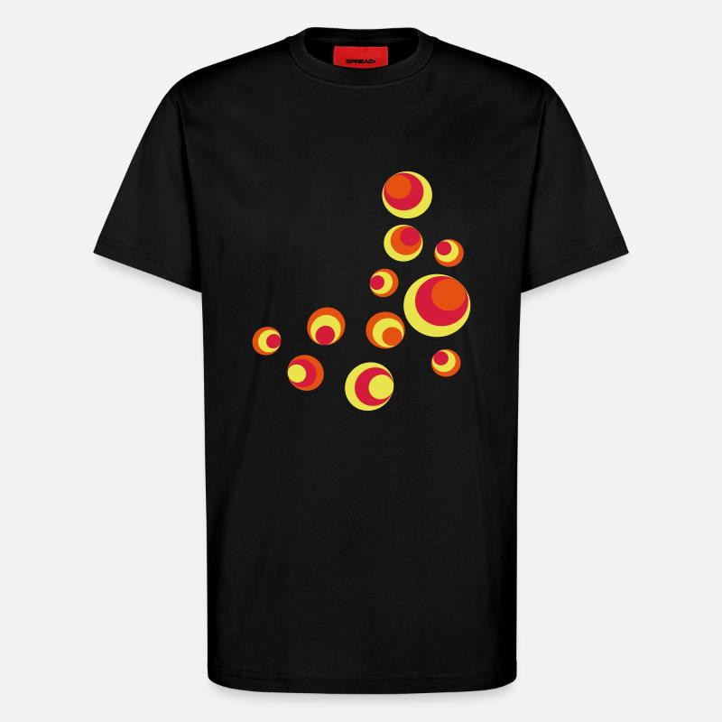 Retro Circles - T-Shirt - made by SPREAD - SOLID BLACK