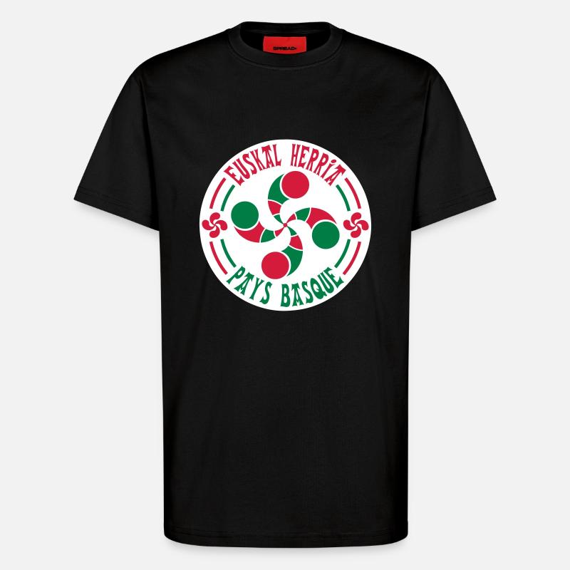 croix basque lauburu 59 - T-shirt bio décontracté fabriqué en UE - SOLID BLACK