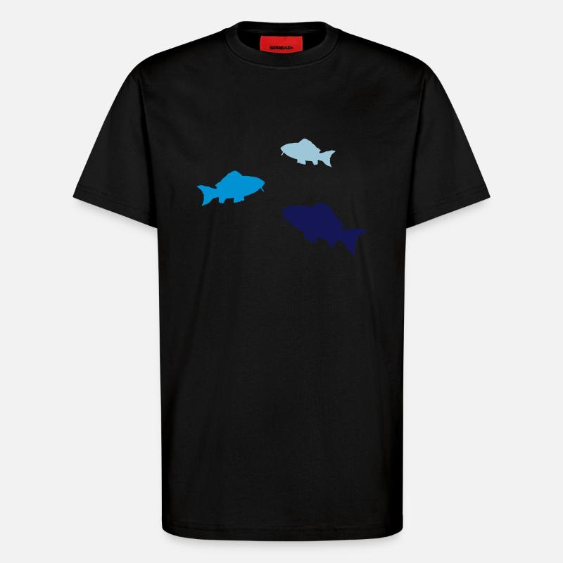 fische02 - T-Shirt - made by SPREAD - SOLID BLACK