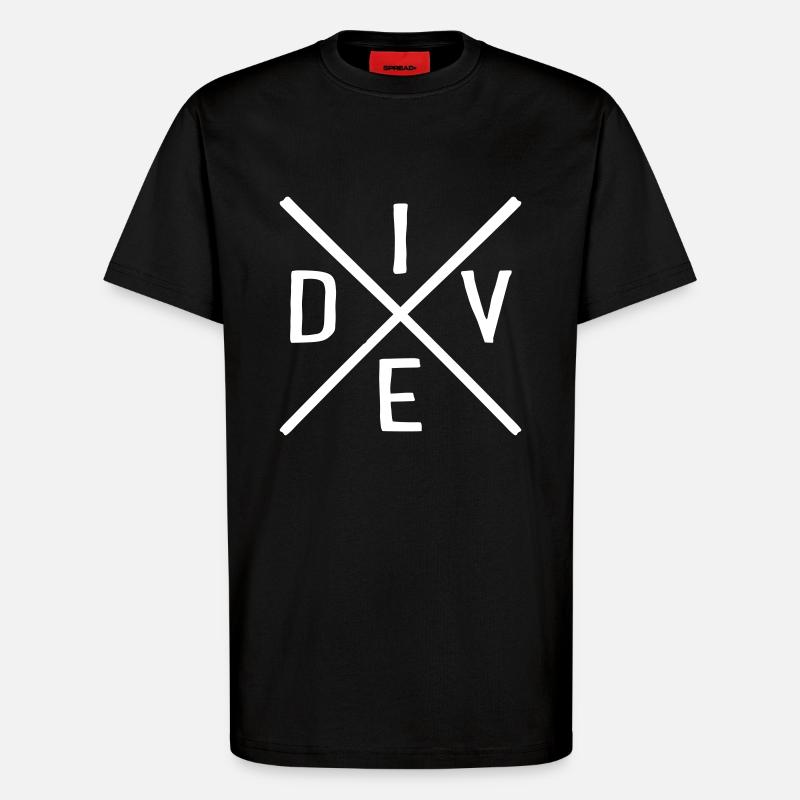 Plongée - T-shirt bio décontracté fabriqué en UE - SOLID BLACK