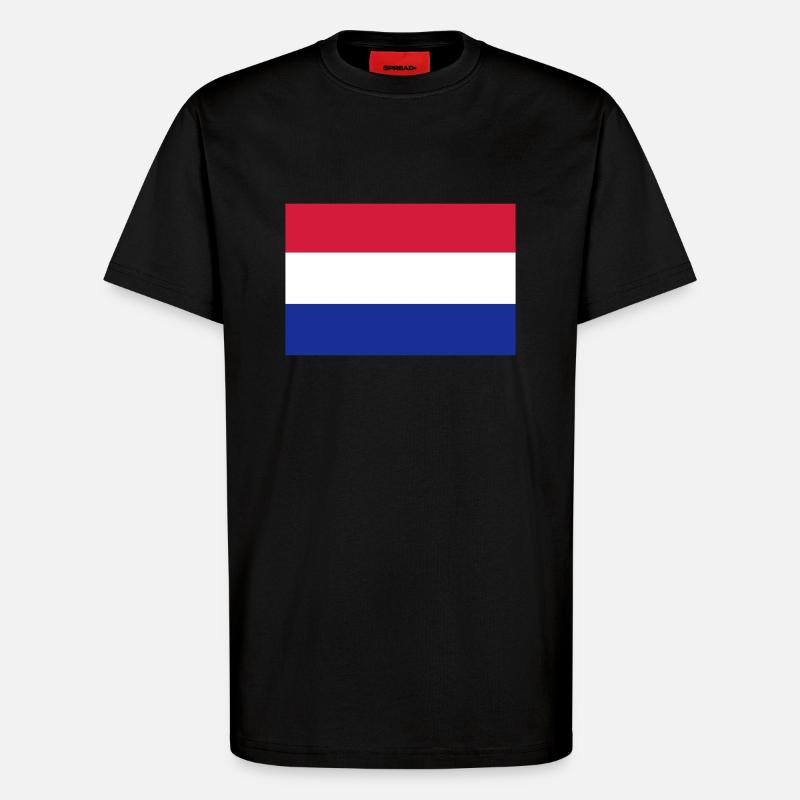 Pays-Bas, Pays-Bas, Pays-Bas, drapeau, drapeau - T-shirt bio décontracté fabriqué en UE - SOLID BLACK